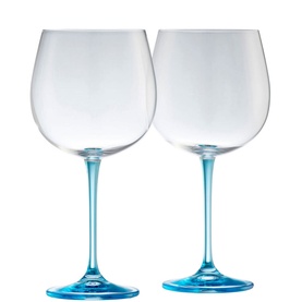 Gin & Tonic Set of Two Glasses - Blue