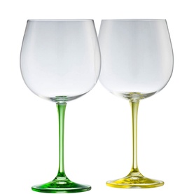 Gin & Tonic Set of Two Glasses - Lemon & Lime