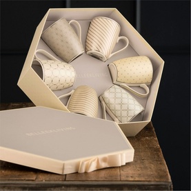 Geometric Pastels Mugs Hexagon Box Set of Six