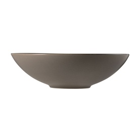 Wedgwood Gio Stone Serving Bowl 28.8cm in taupe fine bone china, wide shallow form with smooth matte glaze