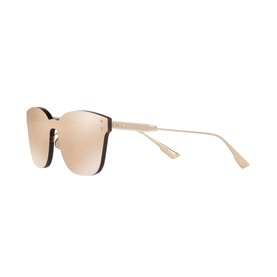 Christian Dior DiroColourQuake2 Sunglasses in gold, frameless shield design with rose gold mirrored lenses and slim metal temples