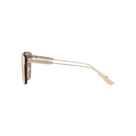 Christian Dior DiroColourQuake2 Sunglasses in gold, side profile view showing slim gold metal temples and square frame silhouette