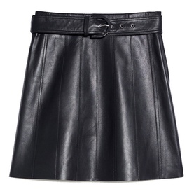 Leena A Line Leather Skirt