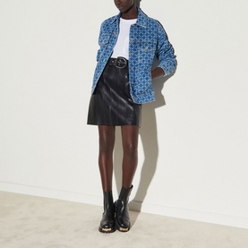 Leena A Line Leather Skirt