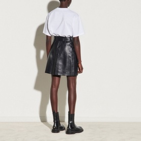 Leena A Line Leather Skirt