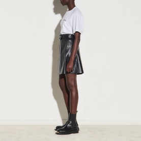Leena A Line Leather Skirt