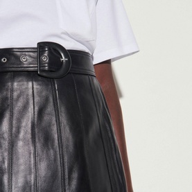 Leena A Line Leather Skirt