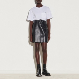 Leena A Line Leather Skirt
