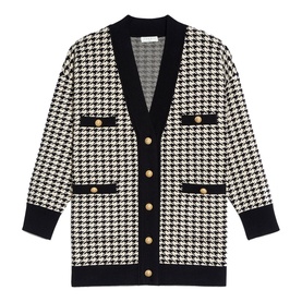 Dane Houndstooth Long Cardigan