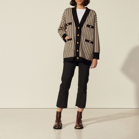 Dane Houndstooth Long Cardigan
