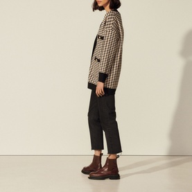Dane Houndstooth Long Cardigan