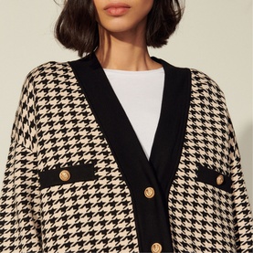 Dane Houndstooth Long Cardigan