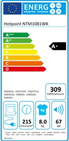 8kg Freestanding Condenser Tumble Dryer With Heat Pump Tech