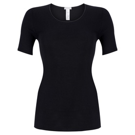 Cotton Seamless Short Sleeve Top Black
