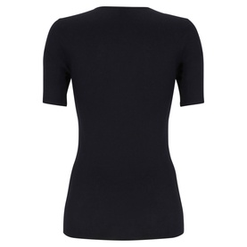 Cotton Seamless Short Sleeve Top Black