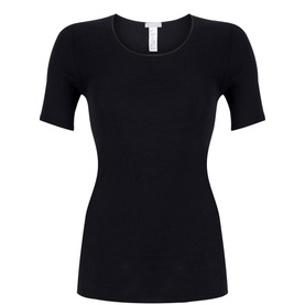 Cotton Seamless Short Sleeve Top Black