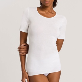 Cotton Seamless Short Sleeve Top White