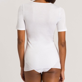 Cotton Seamless Short Sleeve Top White