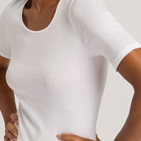 Cotton Seamless Short Sleeve Top White
