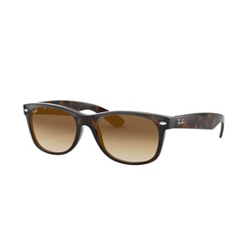 Ray-Ban New Havana Wayfarer Square Sunglasses in brown tortoiseshell with gradient brown lenses and silver hardware