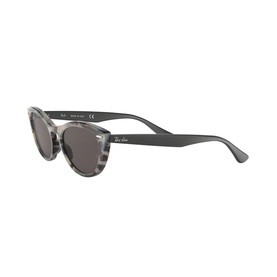 Ray-Ban Havana Cat Eye Sunglasses 0RB4314N in grey striped tortoiseshell with black temples and dark grey lenses