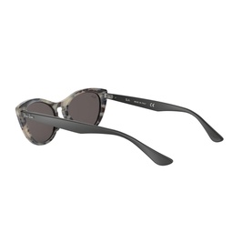 Ray-Ban Havana Cat Eye Sunglasses 0RB4314N in multi grey tortoiseshell print, shown from rear angle with dark lenses