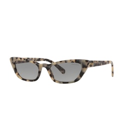 Miu Miu Cat Eye Sunglasses 0MU 10US in brown tortoiseshell acetate with grey gradient lenses