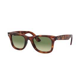 Ray-Ban Havana Wayfarer Square Sunglasses in tortoiseshell with gradient green lenses and classic keyhole bridge