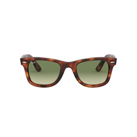 Ray-Ban Havana Wayfarer Square Sunglasses in tortoiseshell with green gradient lenses, front-facing view