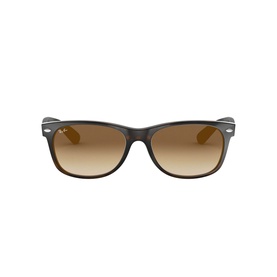 Ray-Ban New Havana Wayfarer Square Sunglasses in brown tortoiseshell with gradient brown lenses, front view