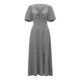 Holly Ruched Check Midi Dress