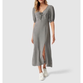 Holly Ruched Check Midi Dress