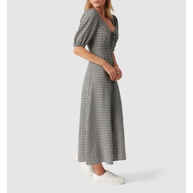 Holly Ruched Check Midi Dress