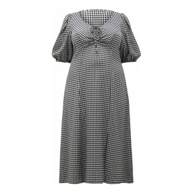 Holly Ruched Check Midi Dress