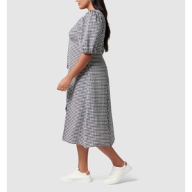 Holly Ruched Check Midi Dress