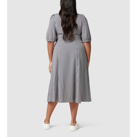 Holly Ruched Check Midi Dress