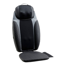 Homedics 2-in-1 Shiatsu Massaging Seat Topper with Removeable Massage Pillow in black and grey quilted design