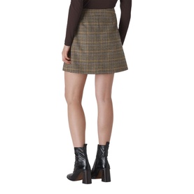Houndstooth Button A-Line Skirt