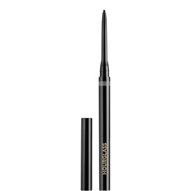 Hourglass 1.5mm Mechanical Gel Eye Liner in Meteorite, dark grey retractable pencil with cap removed beside it