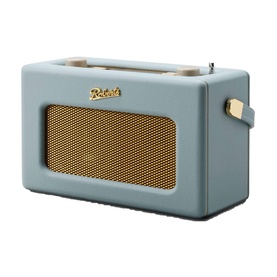 Roberts Revival Istream 3 Smart Radio in blue with gold speaker grille, cream handle and strap, retro design