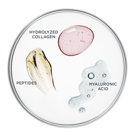IT Cosmetics Your Skin But Better CC+ Cream key ingredients: hydrolyzed collagen, peptides, and hyaluronic acid swatches on petri dish