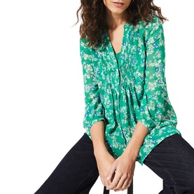 Ida Floral Pintuck Blouse