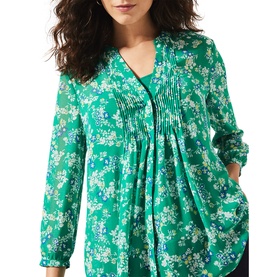 Ida Floral Pintuck Blouse