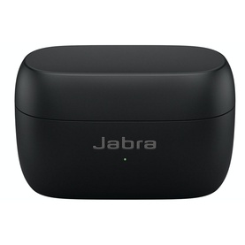 Jabra Elite 85t True Wireless Earbuds in black, closed charging case with Jabra branding, matte finish