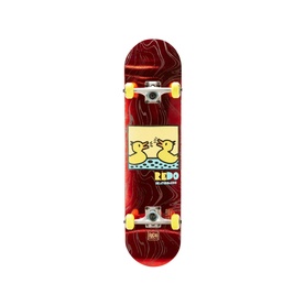Jakks ReDo Candy Barking Ducks Skateboard in red with duck graphic deck, silver trucks and yellow wheels