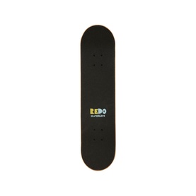 Jakks ReDo Candy Barking Ducks Skateboard, black deck with colourful ReDo logo, top grip tape view