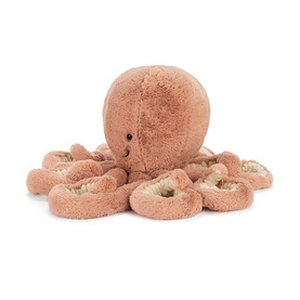 Jellycat Odell Octopus 75cm large orange plush soft toy with textured tentacles and sucker details, bead eyes