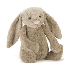 Jellycat Bashful Beige Bunny 51cm large plush soft toy with floppy ears, textured fur, and embroidered facial features