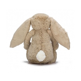 Jellycat Bashful Beige Bunny 51cm soft toy, rear view showing long floppy ears and cream fluffy tail