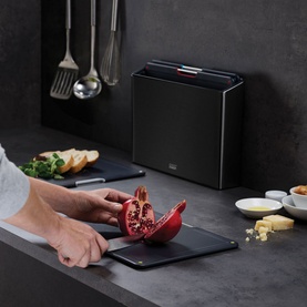 Folio Four-Piece Chopping Board Set Carbon Black Steel